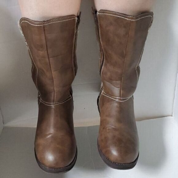 Muk Luks Boots Winter Snow Stacey Sweater Knit ZIP UP Women's WOMAN'S Size 9 - Picture 2 of 16